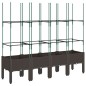 vidaXL Jardinera con enrejado PP marrón 160x40x142,5 cm vidaXL Jardinera con enrejado PP marrón 160x40x142,5 cm