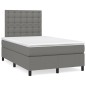 vidaXL Cama box spring con colchón tela gris oscuro 120x190 cm vidaXL Cama box spring con colchón tela gris oscuro 120x190 cm