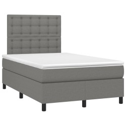 vidaXL Cama box spring con colchón tela gris oscuro 120x190 cm