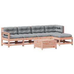 vidaXL Juego de muebles jardín 6 pzas y cojines madera abeto Douglas