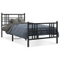 vidaXL Estructura de cama con cabecero y estribo metal negro 100x190cm vidaXL Estructura de cama con cabecero y estribo metal negro 100x190cm
