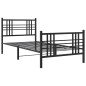 vidaXL Estructura de cama con cabecero y estribo metal negro 100x190cm vidaXL Estructura de cama con cabecero y estribo metal negro 100x190cm