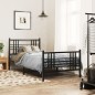 vidaXL Estructura de cama con cabecero y estribo metal negro 100x190cm vidaXL Estructura de cama con cabecero y estribo metal negro 100x190cm