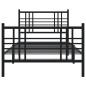 vidaXL Estructura de cama con cabecero y estribo metal negro 100x190cm vidaXL Estructura de cama con cabecero y estribo metal negro 100x190cm