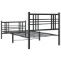 vidaXL Estructura de cama con cabecero y estribo metal negro 100x190cm vidaXL Estructura de cama con cabecero y estribo metal negro 100x190cm