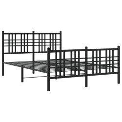 vidaXL Estructura de cama cabecero y estribo metal negro 140x200 cm