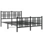 vidaXL Estructura de cama cabecero y estribo metal negro 140x200 cm