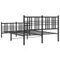 vidaXL Estructura de cama cabecero y estribo metal negro 140x200 cm