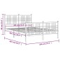vidaXL Estructura de cama cabecero y estribo metal negro 140x200 cm