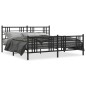 vidaXL Estructura de cama cabecero y estribo metal negro 193x203 cm vidaXL Estructura de cama cabecero y estribo metal negro 193x203 cm
