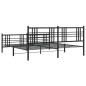 vidaXL Estructura de cama cabecero y estribo metal negro 193x203 cm vidaXL Estructura de cama cabecero y estribo metal negro 193x203 cm