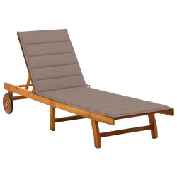 vidaXL Tumbona de jardín con cojín madera maciza de acacia 