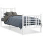vidaXL Estructura cama metal con cabecero y pie cama blanca 75x190 cm