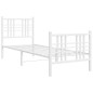 vidaXL Estructura cama metal con cabecero y pie cama blanca 75x190 cm