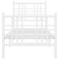 vidaXL Estructura cama metal con cabecero y pie cama blanca 75x190 cm