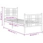 vidaXL Estructura cama metal con cabecero y pie cama blanca 75x190 cm