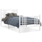 vidaXL Estructura cama metal con cabecero y pie cama blanca 90x190 cm vidaXL Estructura cama metal con cabecero y pie cama blanca 90x190 cm