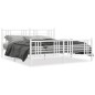 vidaXL Estructura cama metal con cabecero y estribo blanco 180x200 cm vidaXL Estructura cama metal con cabecero y estribo blanco 180x200 cm