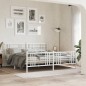 vidaXL Estructura cama metal con cabecero y estribo blanco 180x200 cm vidaXL Estructura cama metal con cabecero y estribo blanco 180x200 cm