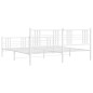 vidaXL Estructura cama metal con cabecero y estribo blanco 180x200 cm vidaXL Estructura cama metal con cabecero y estribo blanco 180x200 cm