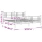 vidaXL Estructura cama metal con cabecero y estribo blanco 180x200 cm vidaXL Estructura cama metal con cabecero y estribo blanco 180x200 cm