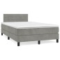 vidaXL Cama box spring con colchón terciopelo gris claro 120x190 cm vidaXL Cama box spring con colchón terciopelo gris claro 120x190 cm