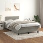 vidaXL Cama box spring con colchón terciopelo gris claro 120x190 cm vidaXL Cama box spring con colchón terciopelo gris claro 120x190 cm