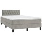 vidaXL Cama box spring con colchón terciopelo gris claro 120x190 cm vidaXL Cama box spring con colchón terciopelo gris claro 120x190 cm