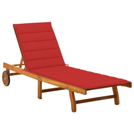 vidaXL Tumbona de jardín con cojín madera maciza de acacia 