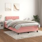 vidaXL Cama box spring con colchón terciopelo rosa 120x190 cm vidaXL Cama box spring con colchón terciopelo rosa 120x190 cm