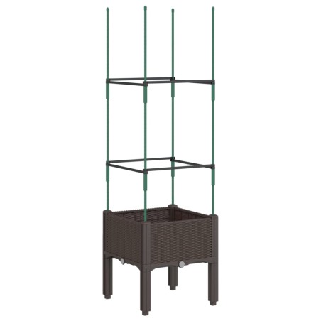 vidaXL Jardinera con enrejado PP marrón 40x40x142,5 cm