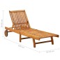 vidaXL Tumbona de jardín con cojín madera maciza de acacia vidaXL Tumbona de jardín con cojín madera maciza de acacia