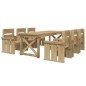 vidaXL Set de comedor para jardín 7 pzas madera maciza pino impregnada vidaXL Set de comedor para jardín 7 pzas madera maciza pino impregnada