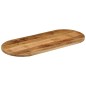 vidaXL Tablero de mesa ovalado madera maciza mango rugosa 140x60x3,8cm