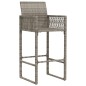 vidaXL Taburetes altos de jardín 2 unidades ratán sintético gris vidaXL Taburetes altos de jardín 2 unidades ratán sintético gris