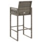 vidaXL Taburetes altos de jardín 2 unidades ratán sintético gris vidaXL Taburetes altos de jardín 2 unidades ratán sintético gris