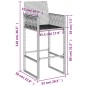 vidaXL Taburetes altos de jardín 2 unidades ratán sintético gris vidaXL Taburetes altos de jardín 2 unidades ratán sintético gris