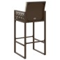 vidaXL Taburetes de cocina con cojines 2 uds ratán sintético marrón vidaXL Taburetes de cocina con cojines 2 uds ratán sintético marrón