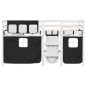 vidaXL Cama alta niños con cortinas madera pino blanco negro 80x200 cm vidaXL Cama alta niños con cortinas madera pino blanco negro 80x200 cm