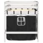 vidaXL Cama alta niños con cortinas madera pino blanco negro 80x200 cm vidaXL Cama alta niños con cortinas madera pino blanco negro 80x200 cm