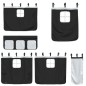 vidaXL Cama alta niños con cortinas madera pino blanco negro 80x200 cm vidaXL Cama alta niños con cortinas madera pino blanco negro 80x200 cm