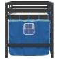 vidaXL Cama alta para niños con cortinas madera pino azul 90x200 cm