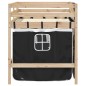 vidaXL Cama alta niños con cortinas madera pino blanco negro 90x190 cm vidaXL Cama alta niños con cortinas madera pino blanco negro 90x190 cm