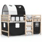 vidaXL Cama alta niños con túnel madera pino blanco negro 90x190 cm vidaXL Cama alta niños con túnel madera pino blanco negro 90x190 cm