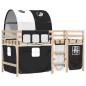 vidaXL Cama alta niños con túnel madera pino blanco negro 90x190 cm vidaXL Cama alta niños con túnel madera pino blanco negro 90x190 cm