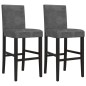 vidaXL Taburetes altos 2 uds madera maciza de caucho y tela vidaXL Taburetes altos 2 uds madera maciza de caucho y tela