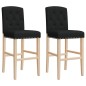 vidaXL Taburetes altos 2 uds madera maciza de caucho y tela vidaXL Taburetes altos 2 uds madera maciza de caucho y tela
