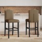 vidaXL Taburetes altos 2 uds madera maciza de caucho y tela vidaXL Taburetes altos 2 uds madera maciza de caucho y tela