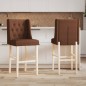 vidaXL Taburetes altos 2 uds madera maciza de caucho y tela vidaXL Taburetes altos 2 uds madera maciza de caucho y tela