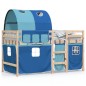 vidaXL Cama alta para niños con túnel madera pino azul 90x200 cm